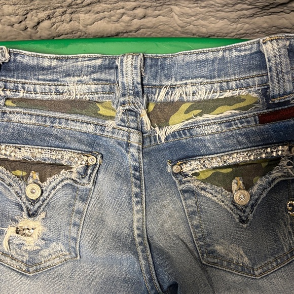 Miss Me Faded Blue Denim Shorts - Picture 4 of 5